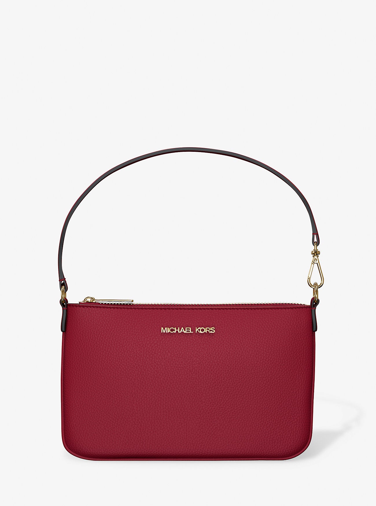 Jet Set Small Pebbled Leather Convertible Wristlet Cherry Cherry