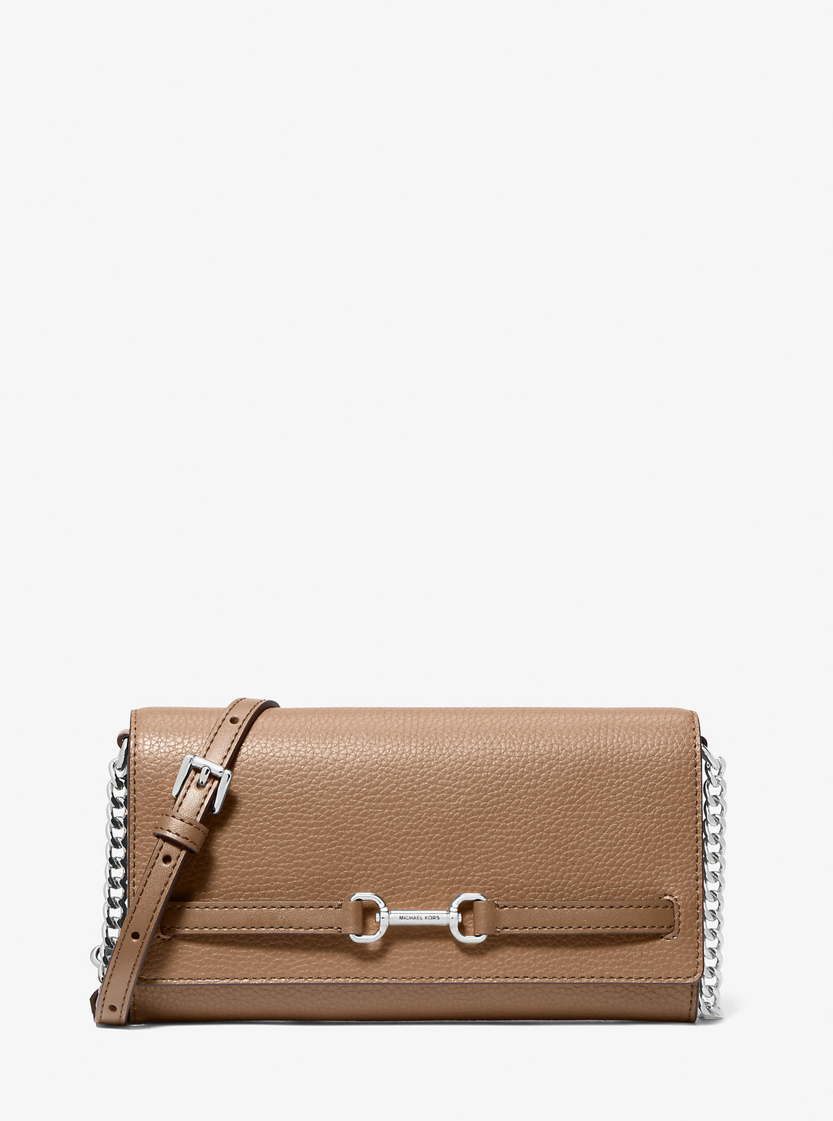 Carson Large Pebbled Leather Convertible Crossbody Bag Driftwood Driftwood