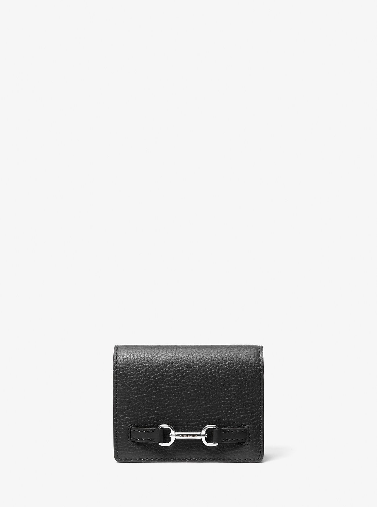 Carson Small Pebbled Leather Wallet Black Black