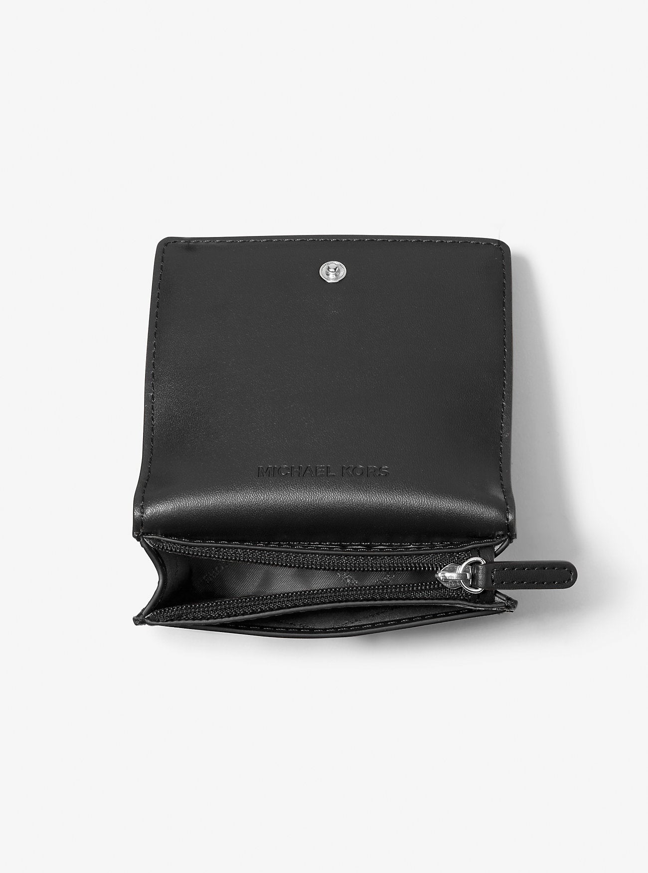 Carson Small Pebbled Leather Wallet Black Black