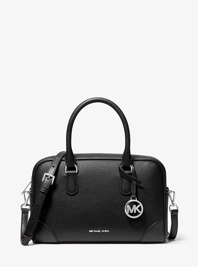 Thompson Medium Pebbled Leather Satchel Black Black