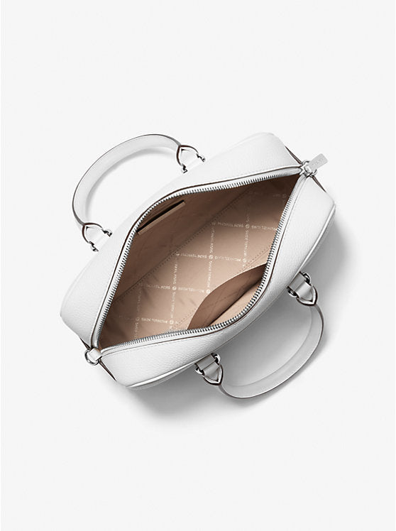 Thompson Medium Pebbled Leather Satchel Navy