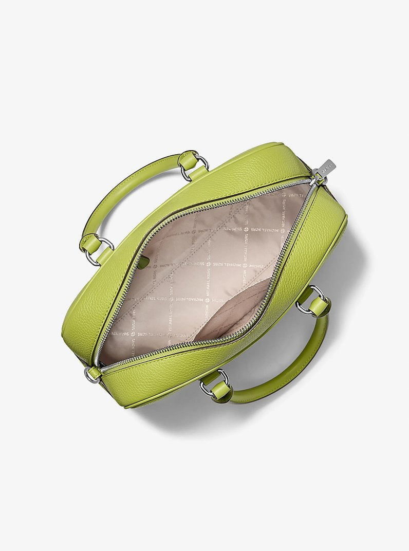 Thompson Medium Pebbled Leather Satchel Lime Lime