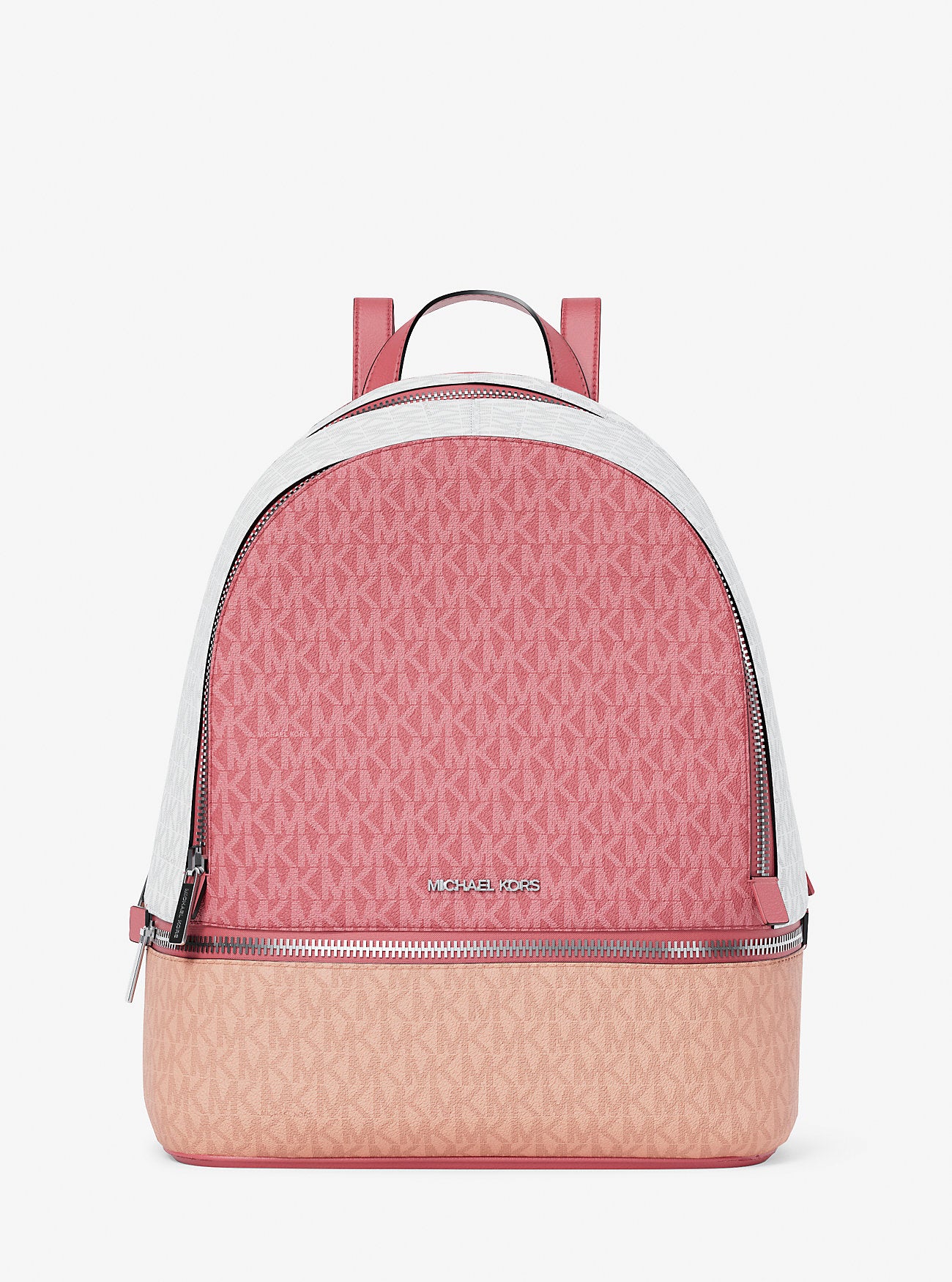 Rhea Medium Color-Block Signature Logo Backpack Hibiscus Hibiscus