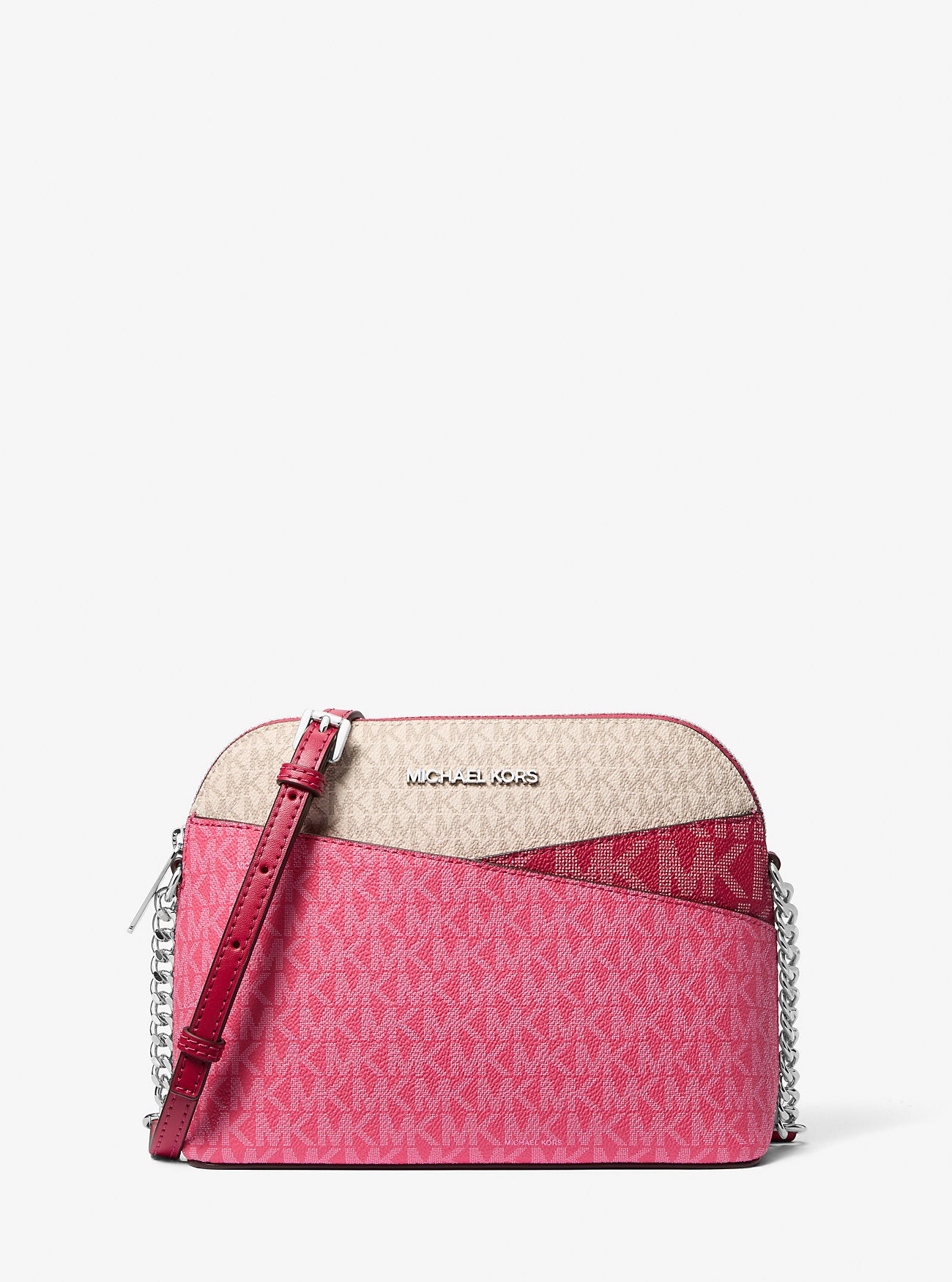 Jet Set Travel Color-Block Signature Logo Crossbody Bag Dark Raspberry Multi Dark Raspberry Multi