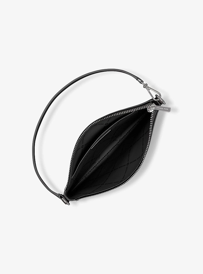 Jet Set Small Pebbled Leather Convertible Wristlet Black Black