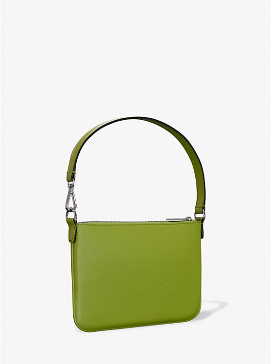 Jet Set Small Pebbled Leather Convertible Wristlet Jungle