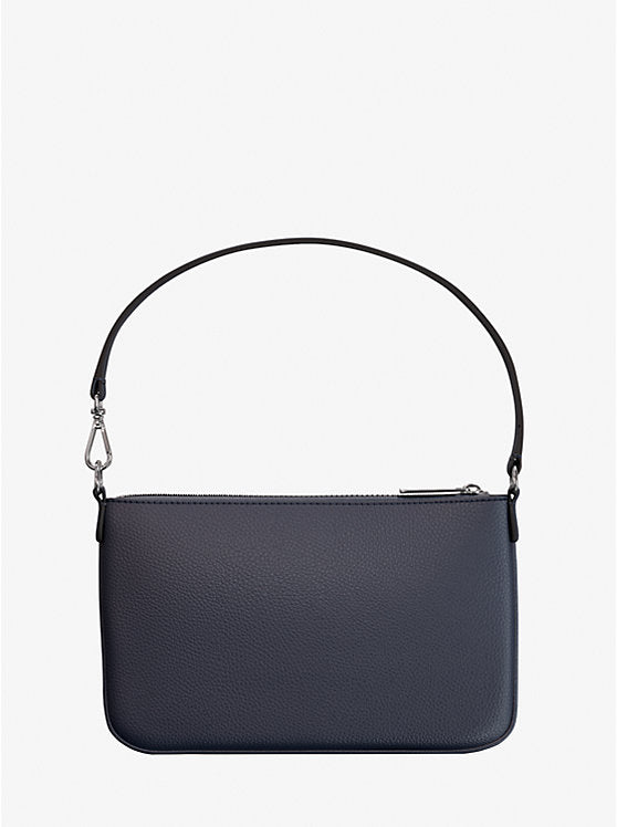 Jet Set Small Pebbled Leather Convertible Wristlet Navy