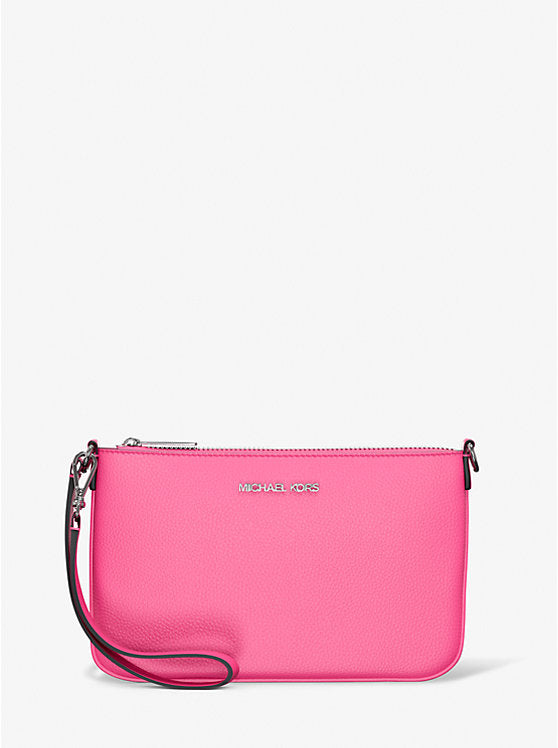 Micheal Kors Jet Set Small Pebbled Leather Convertible Wristlet Dragonfruit
