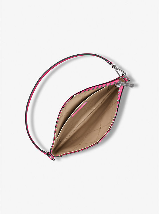 Jet Set Small Pebbled Leather Convertible Wristlet Dragonfruit