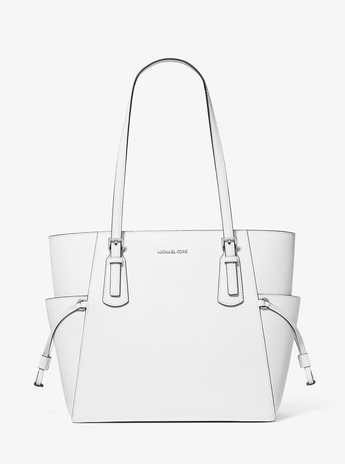 Voyager Large Saffiano Leather Tote Bag Optic White Optic White
