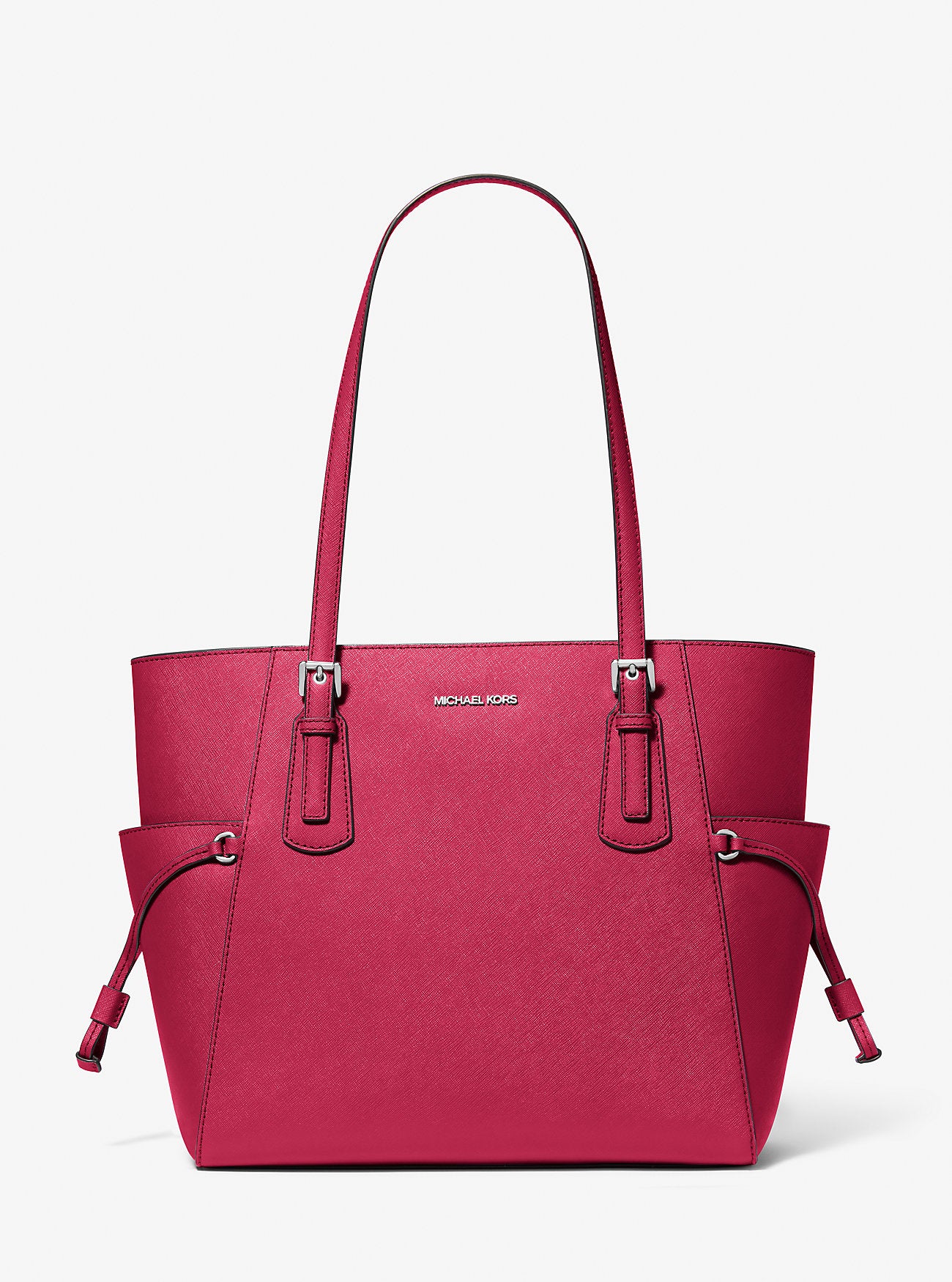 Voyager Large Saffiano Leather Tote Bag Dk Raspberry Dk Raspberry