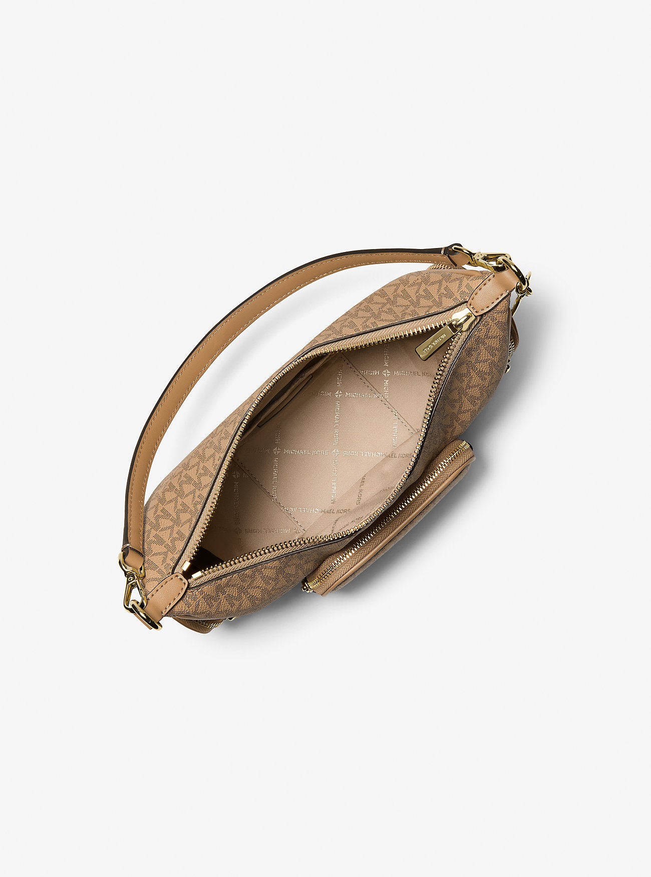 Merritt Small Signature Logo Convertible Shoulder Bag Camel Camel