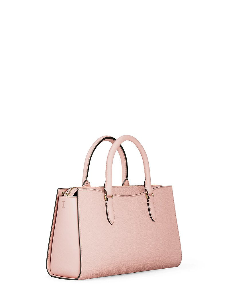 Arden Medium Leather Top-Zip Satchel Powder Blush Powder Blush