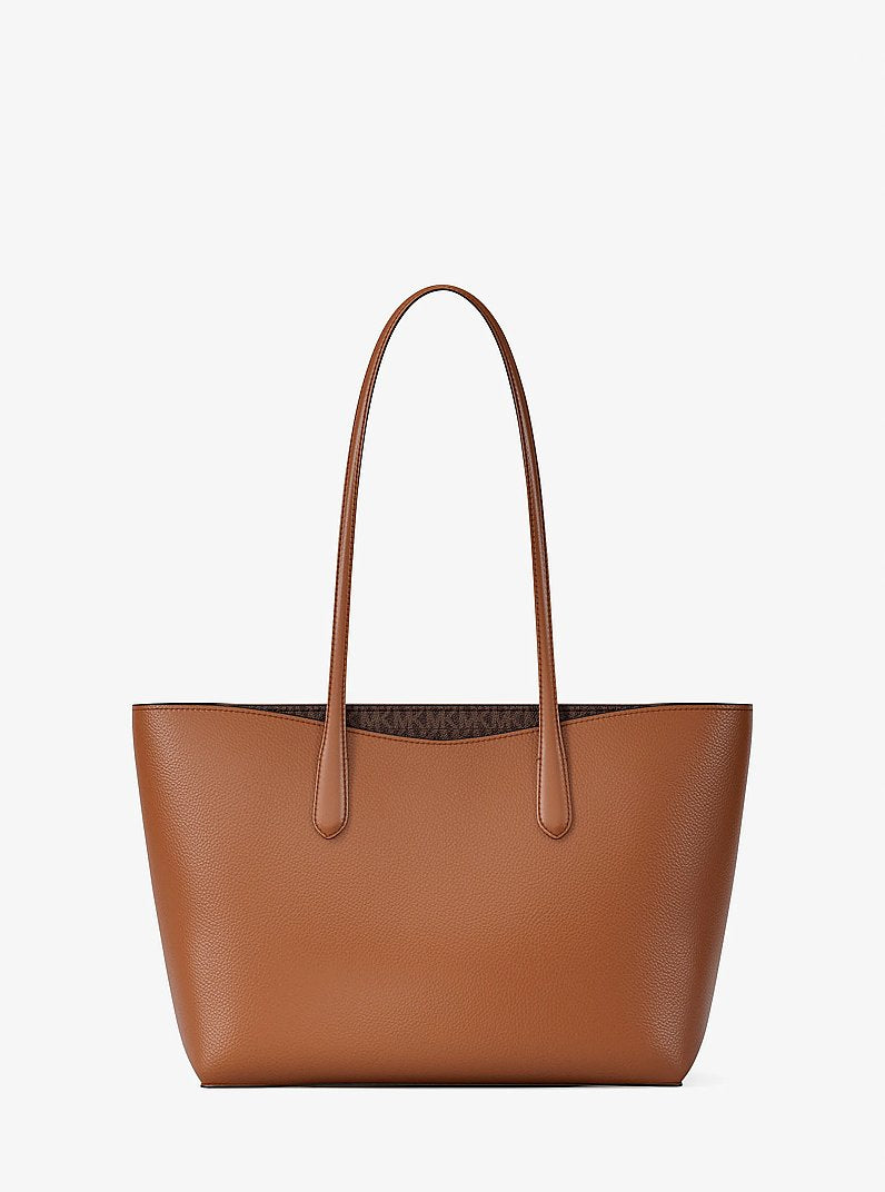 Arden Large Pebbled Leather Tote Bag Brown Brown