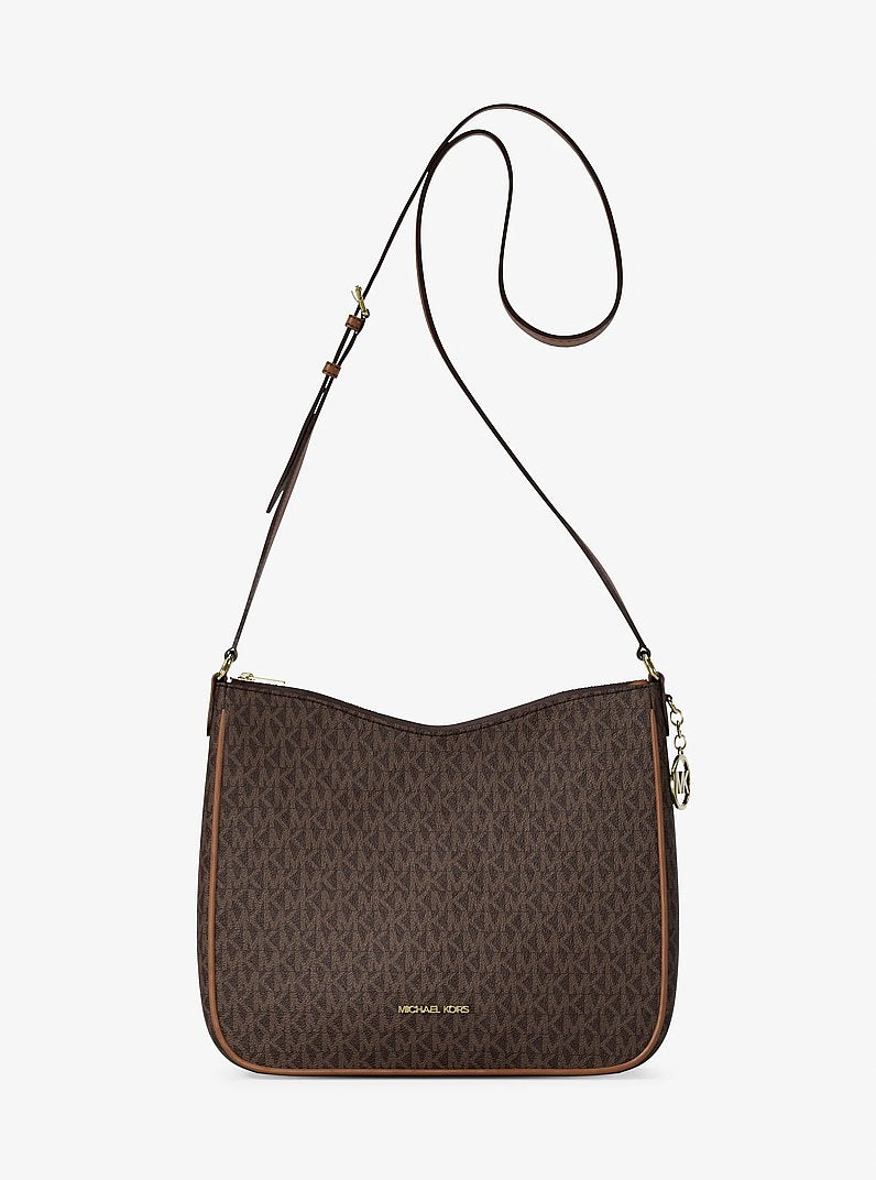 Nayla Medium Signature Logo Messenger Bag Brown Brown