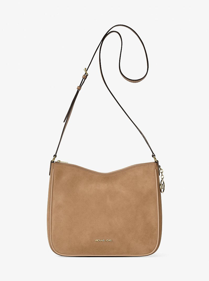 Nayla Medium Pebbled Leather Messenger Bag Camel Camel