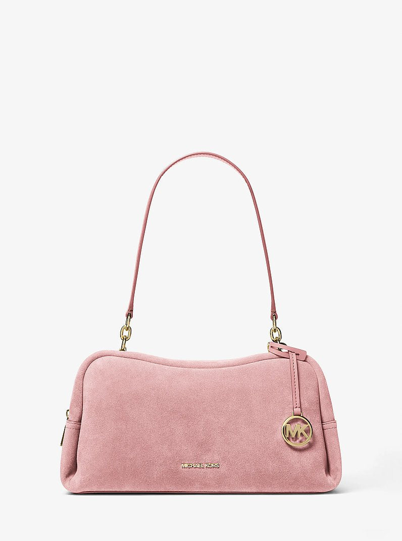 Cecily Medium Suede Shoulder Bag Powder Blush Powder Blush