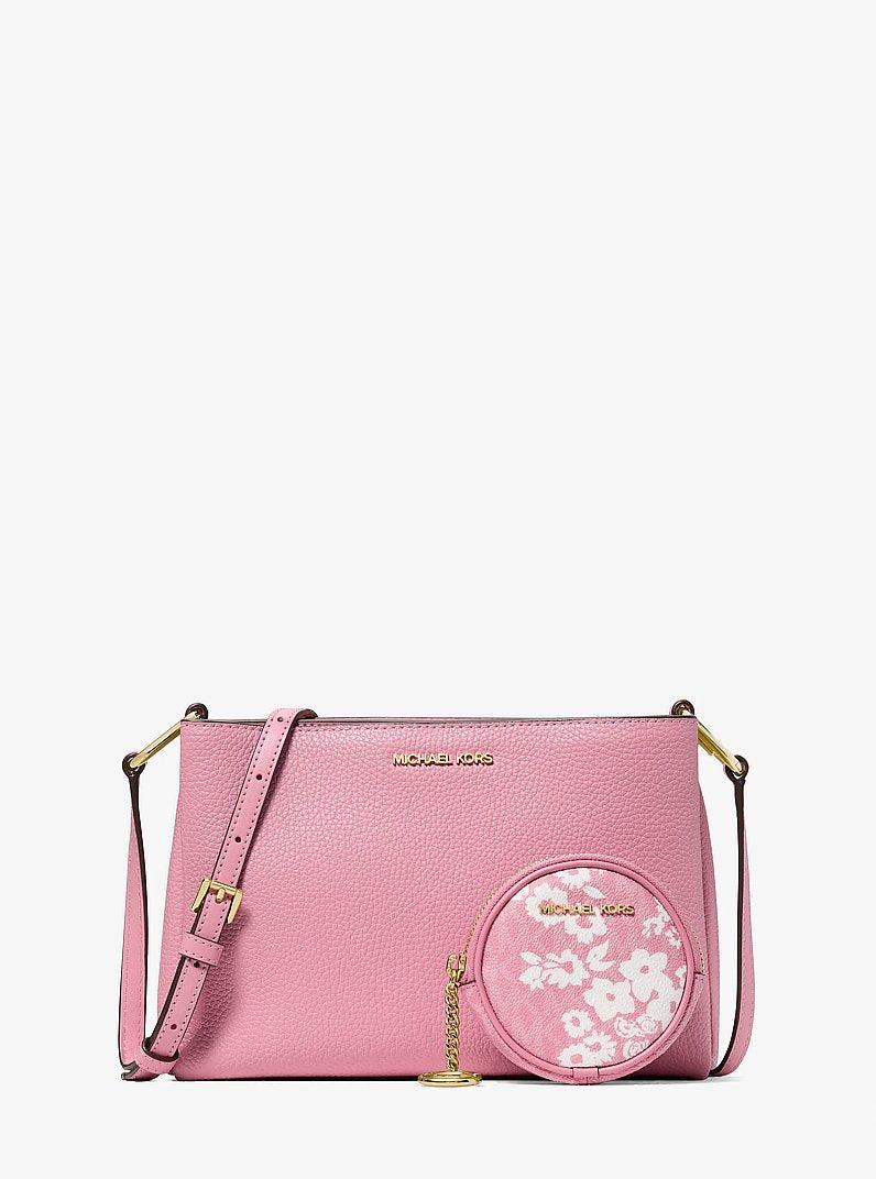Trisha Pebbled Leather Crossbody Bag With Pouch Carnation Carnation
