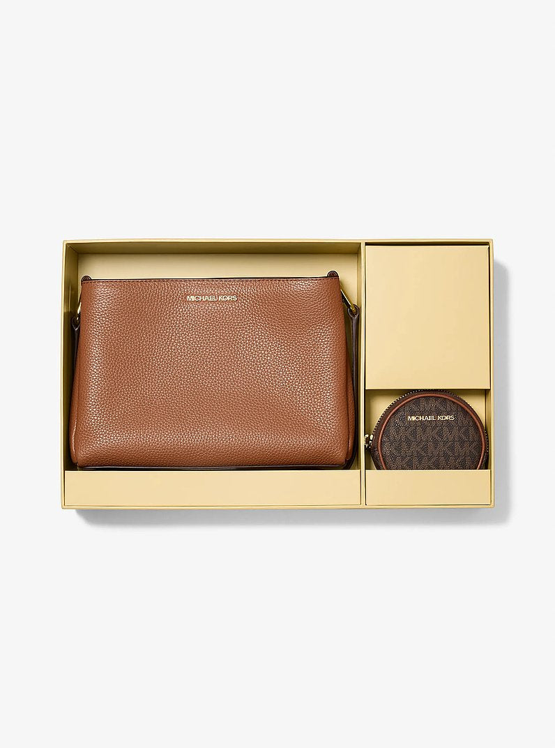 Trisha Pebbled Leather Crossbody Bag With Pouch Gift Set Luggage Luggage