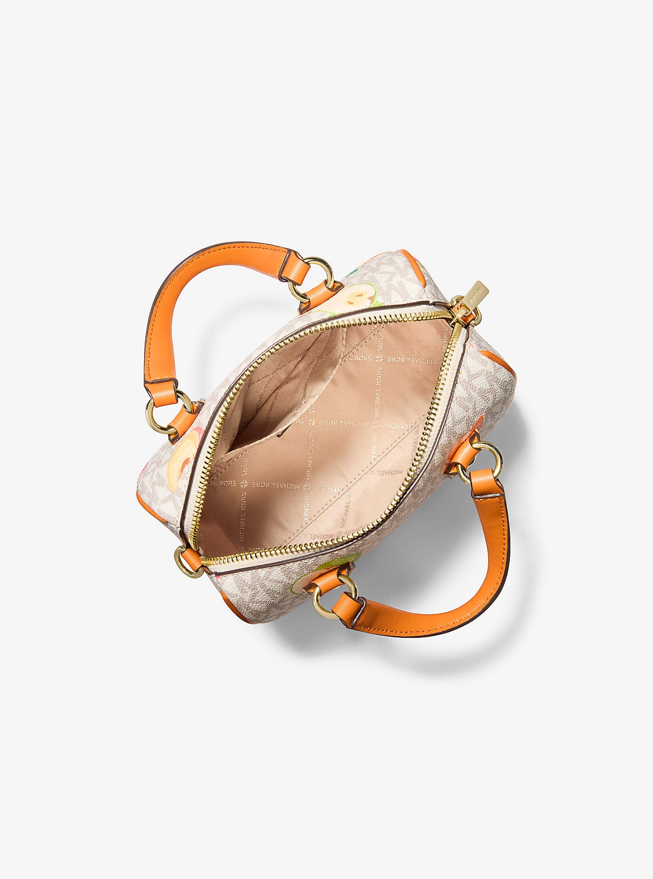 Grayson Small Printed Signature Logo Duffel Crossbody Bag Rad Ornge Ml Rad Ornge Ml