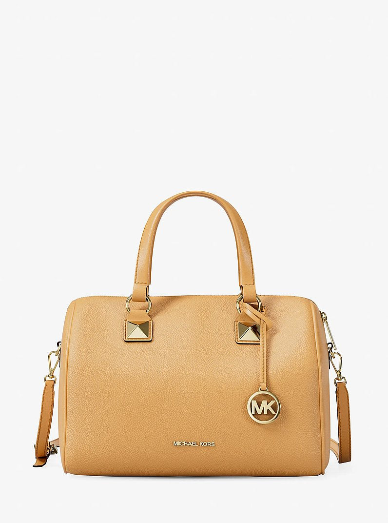 Grayson Medium Pebbled Leather Duffel Bag Honeywheat Honeywheat