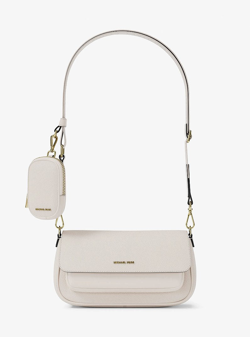 Jet Set Travel Small Pebbled Leather Crossbody Bag With Pouch Lt Cream Lt Cream
