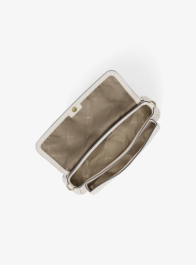 Jet Set Travel Small Pebbled Leather Crossbody Bag With Pouch Lt Cream Lt Cream