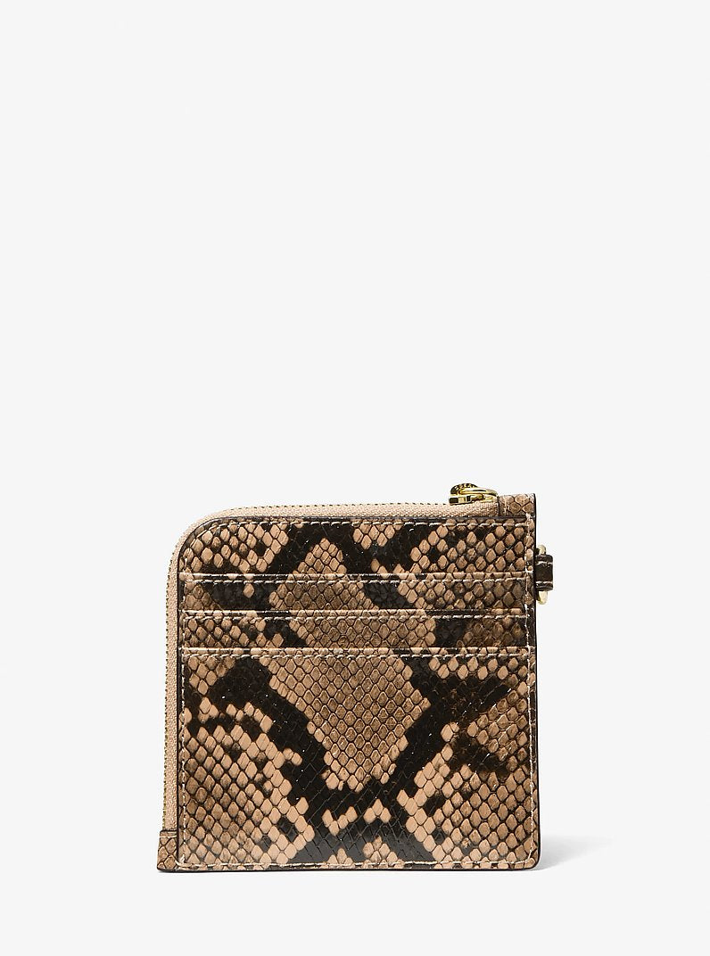 Jet Set Travel Medium Snake Embossed Chain Wallet Camel Camel