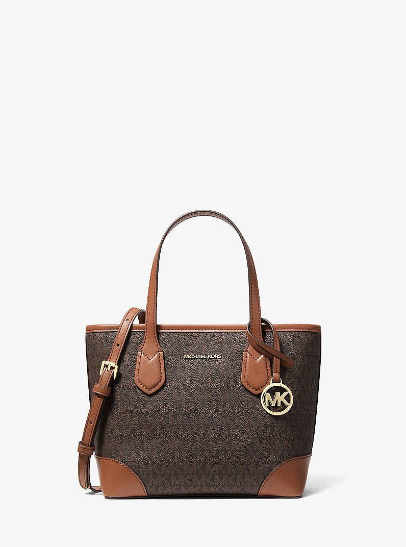 Eva Extra-Small Signature Logo Convertible Tote Bag Brown Brown