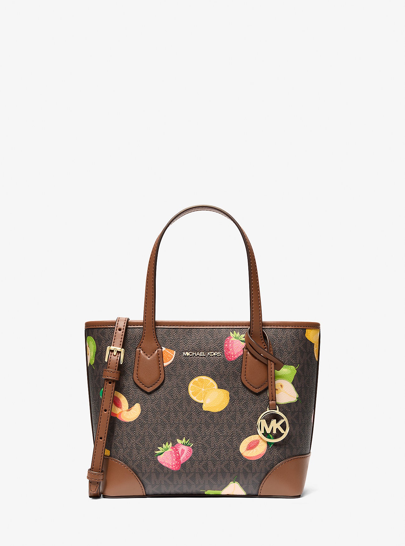 Eva Extra-Small Printed Signature Logo Convertible Tote Bag Brown Brown