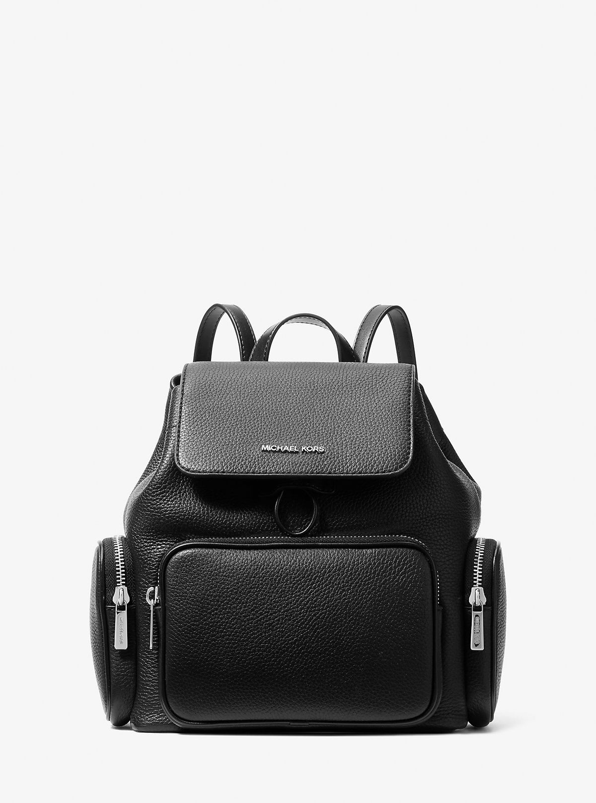 Merritt Small Pebbled Leather Cargo Backpack Black Black