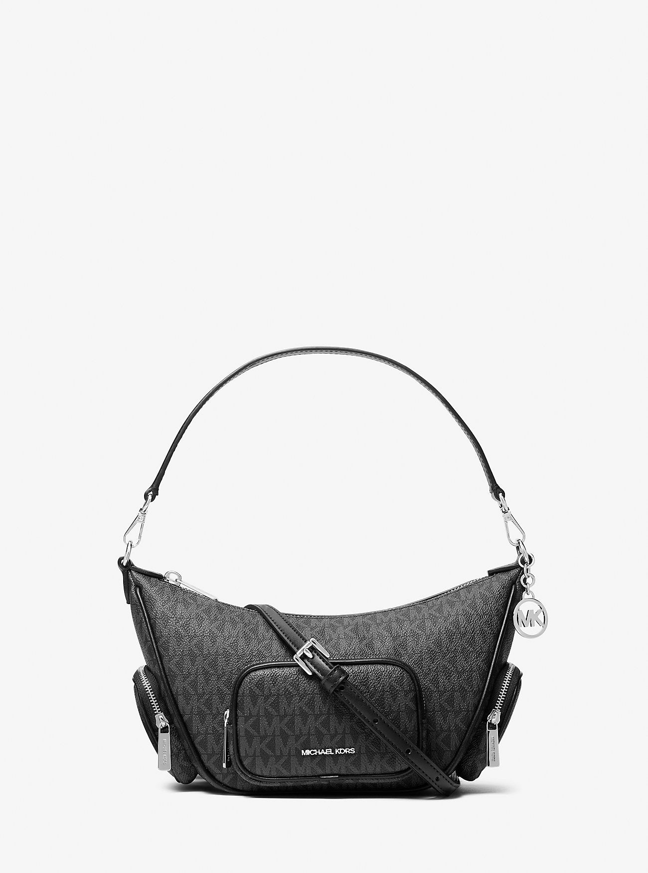 Merritt Small Signature Logo Convertible Crossbody Bag Black Black