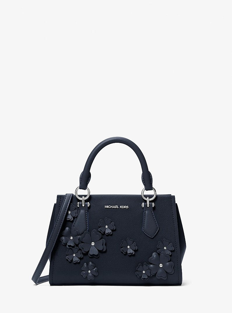 Marilyn Small Floral Embellished Satchel Navy Navy