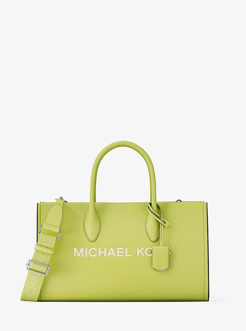 Mirella Medium Pebbled Leather Satchel Lime Lime