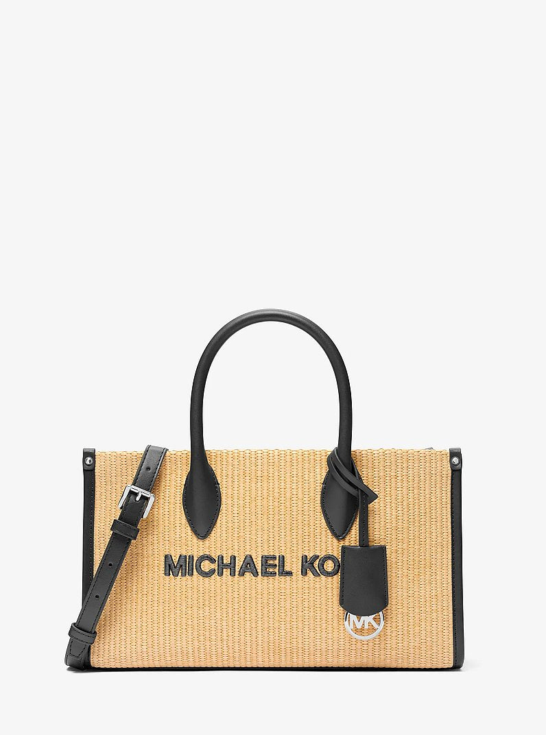 Mirella Medium Woven Satchel Black Black