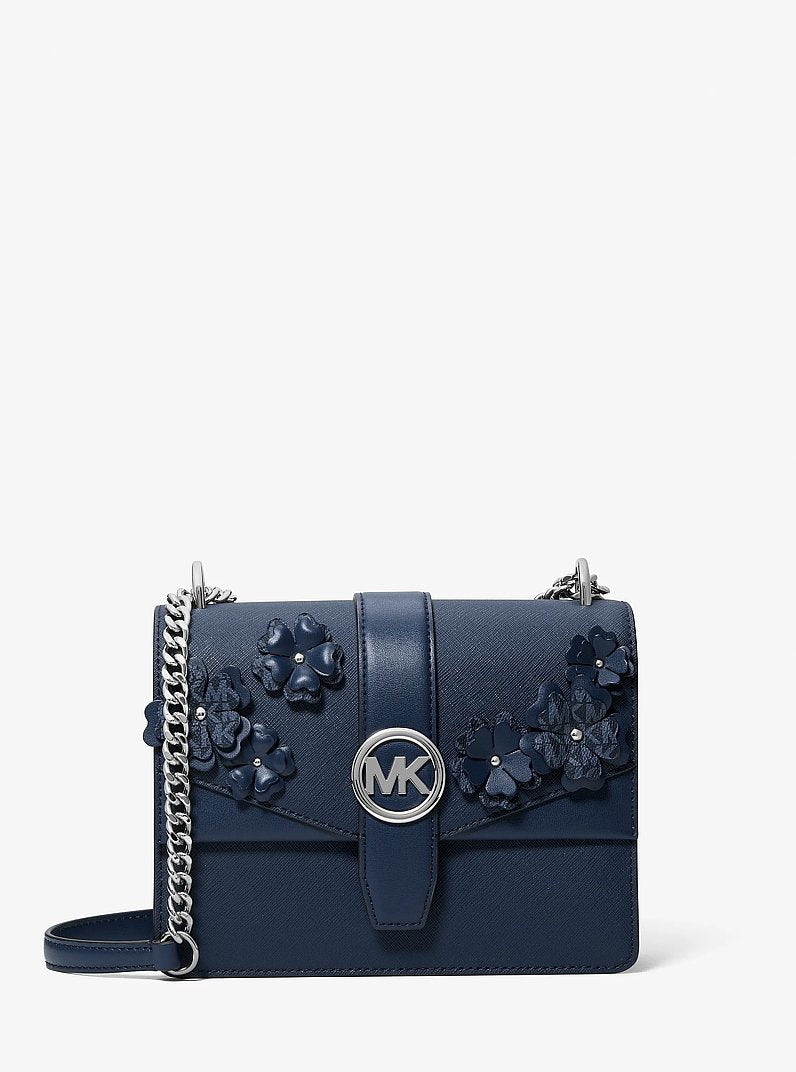 Greenwich Small Floral Embellished Crossbody Bag Navy Navy