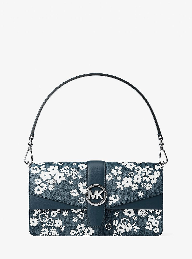 Greenwich Medium Printed Signature Logo Convertible Shoulder Bag Admiral Admiral