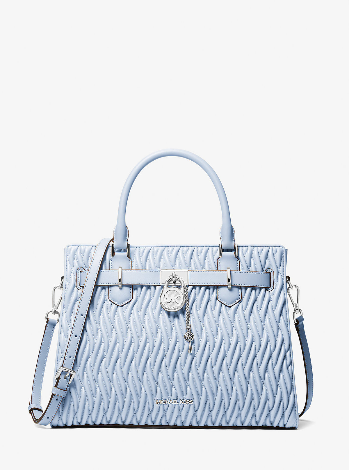 Hamilton Medium Matelasse Satchel Pale Ocean Pale Ocean