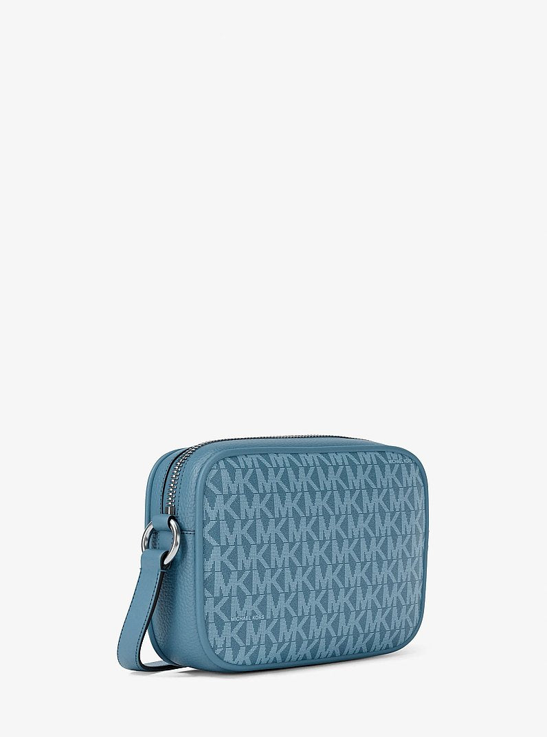Jet Set Travel Small Signature Logo Camera Crossbody Bag Denim Denim