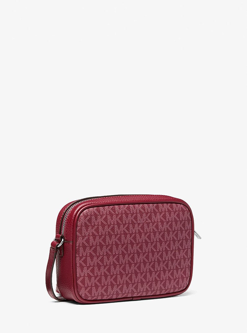 Jet Set Travel Small Signature Logo Camera Crossbody Bag Maroon Maroon