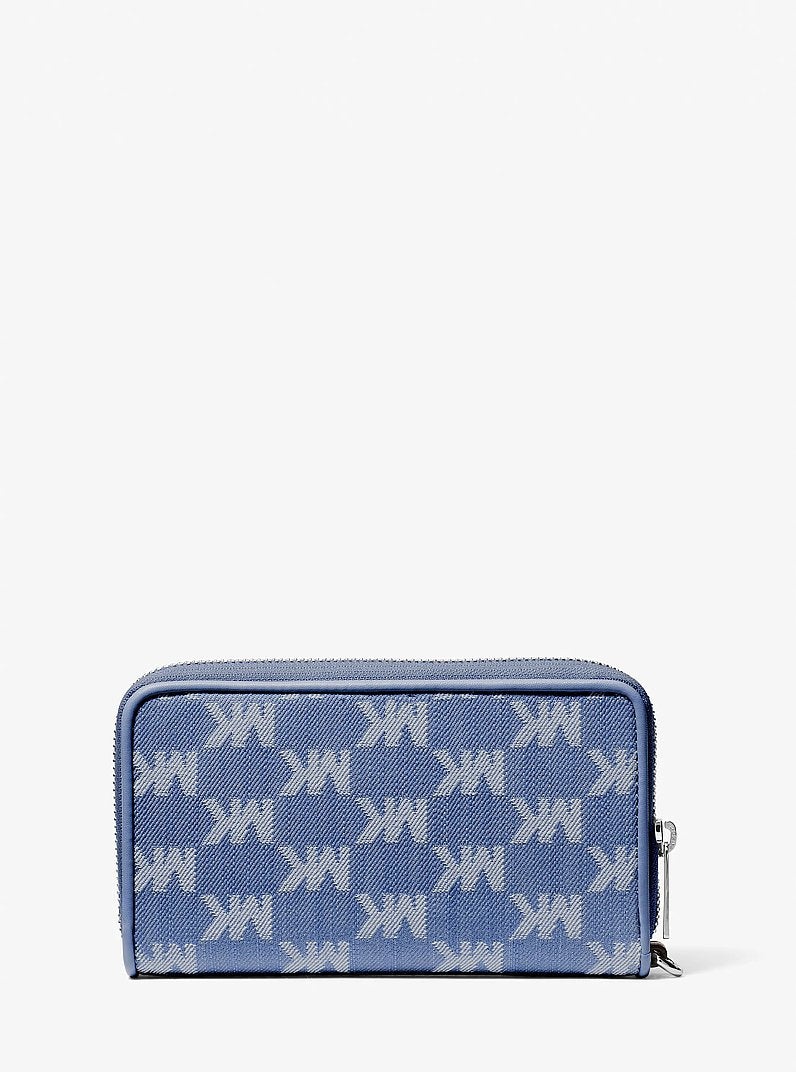Jet Set Travel Large Logo Jacquard Denim Smartphone Wristlet Denim Denim