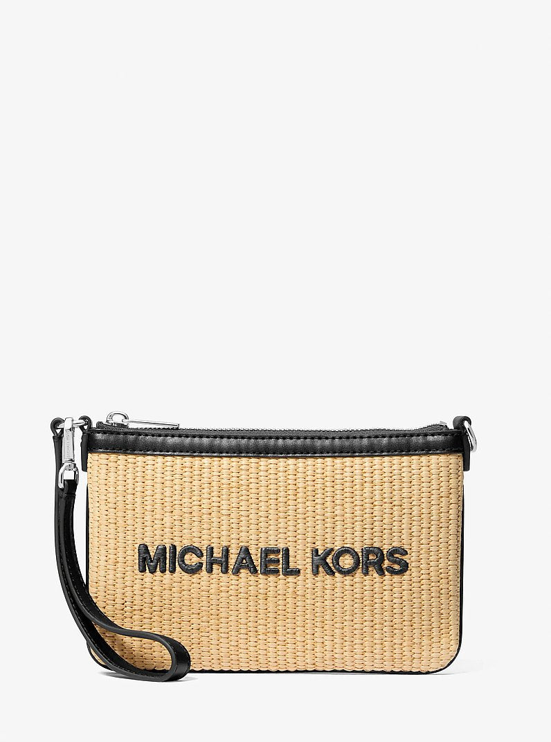 Jet Set Travel Small Woven Wristlet Black Black