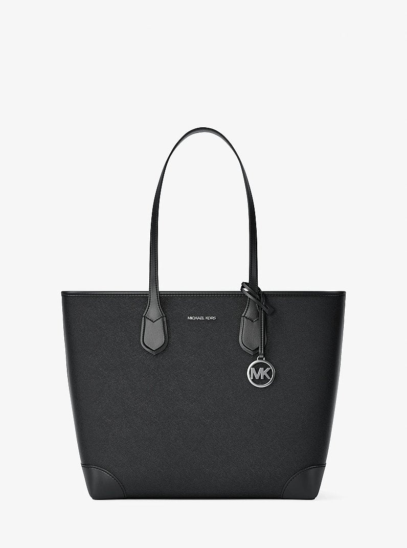 Eva Large Saffiano Leather Tote Bag Black Black