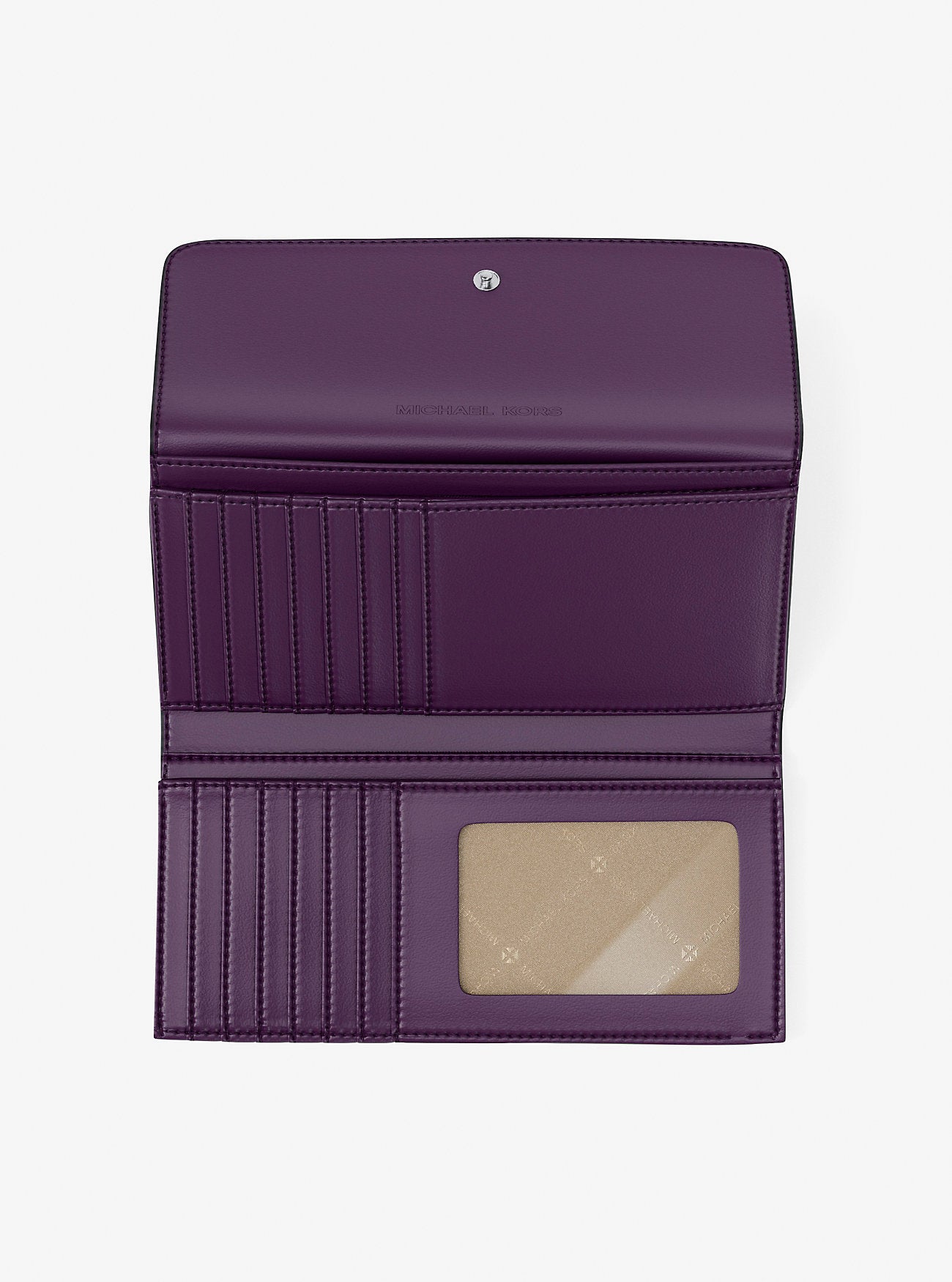 Jet Set Large Saffiano Leather Tri-Fold Wallet Purple Purple
