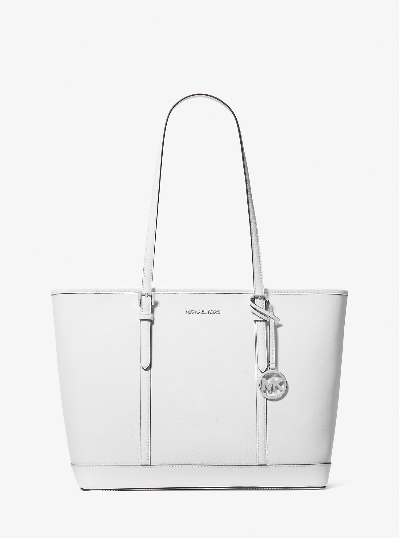 Jet Set Travel Large Saffiano Leather Tote Bag Optic White Optic White