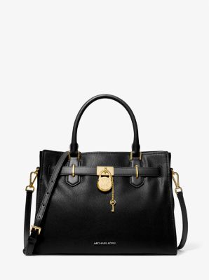 Hamilton Medium Leather Satchel Black Black