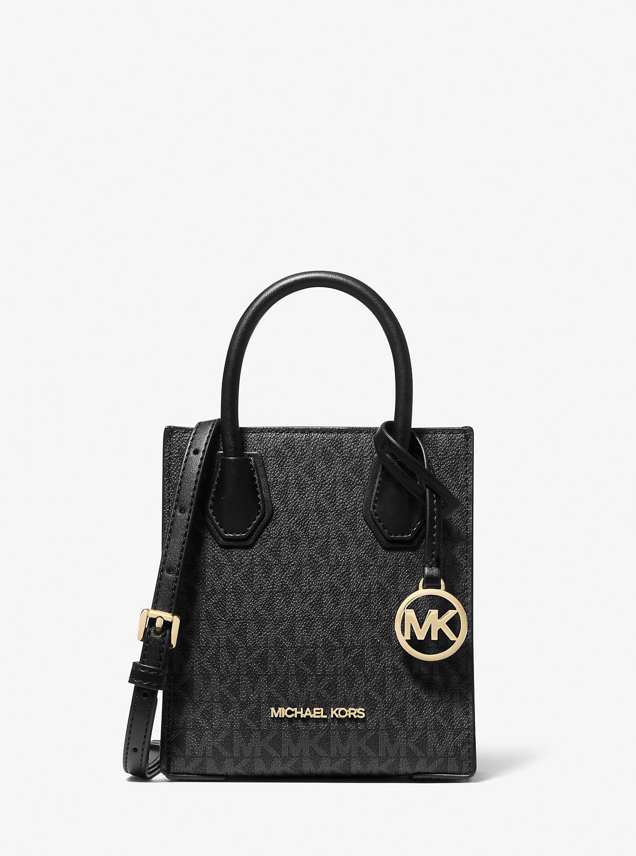Mercer Extra-Small Logo and Leather Crossbody Bag Black Black