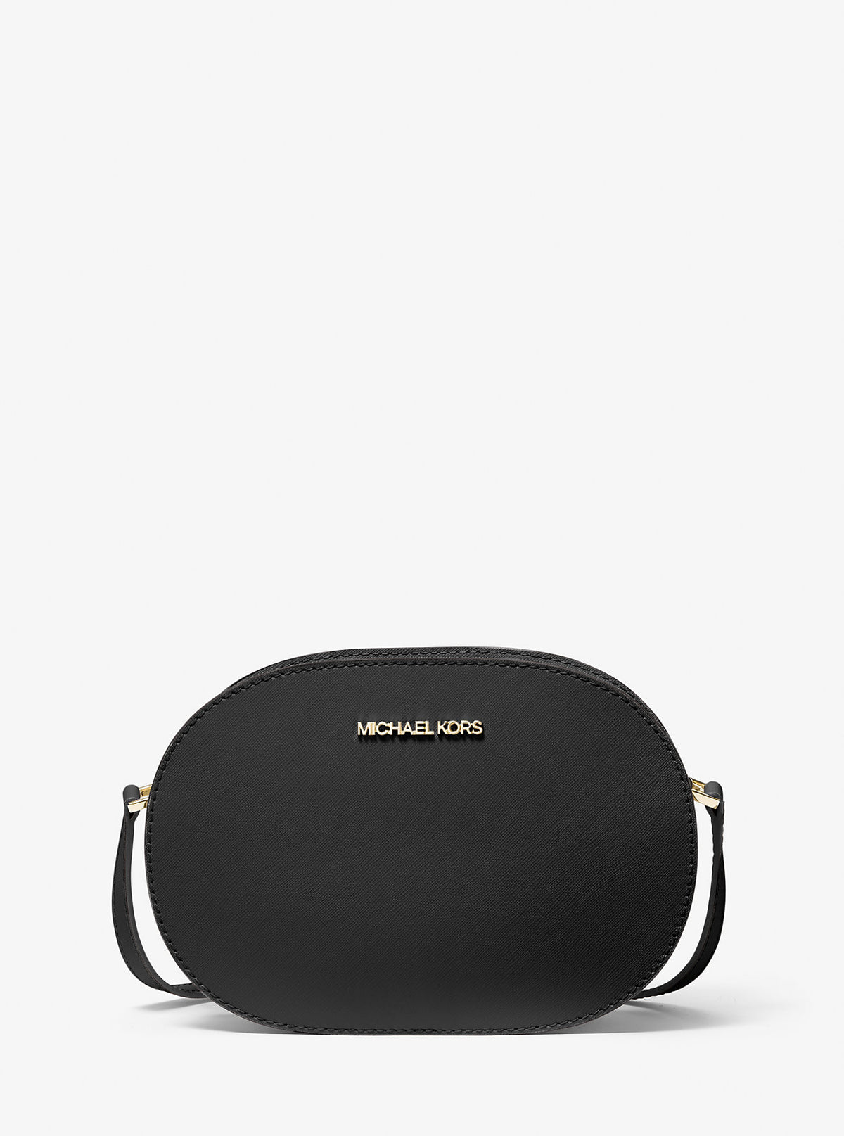 Jet Set Travel Medium Saffiano Leather Crossbody Bag Black Black