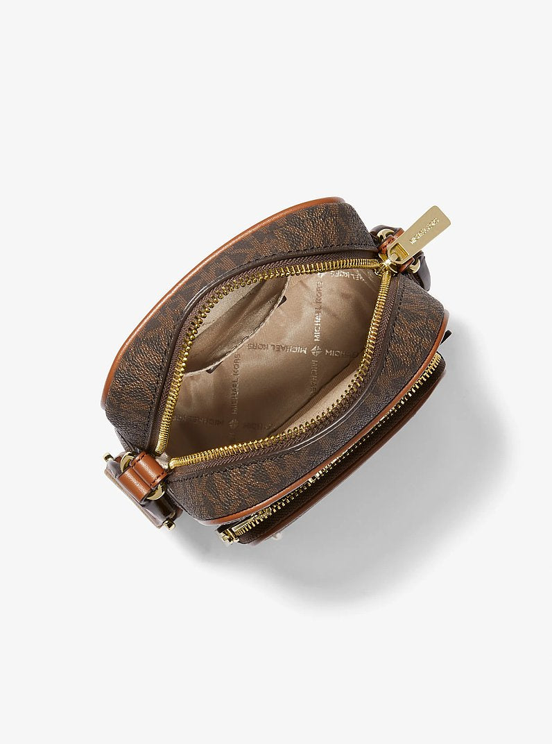 Jet Set Medium Signature Logo Crossbody Bag Brown Brown